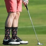 Golf Socks Manufacturer - OEM Neon Green Blue Ball Pattern