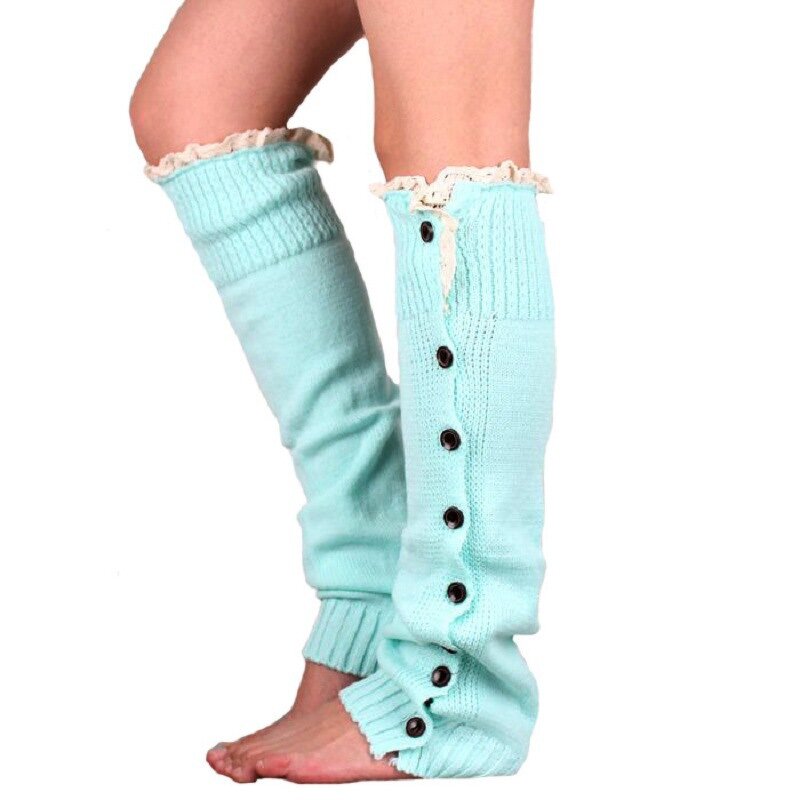 Leg Warmer Manufacturer - OEM Cable Knitted Lace Buttons