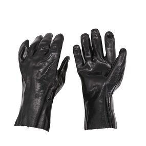 Oil Resistant PVC Work Glove Supplier - Fully Dipped Black Chemicals