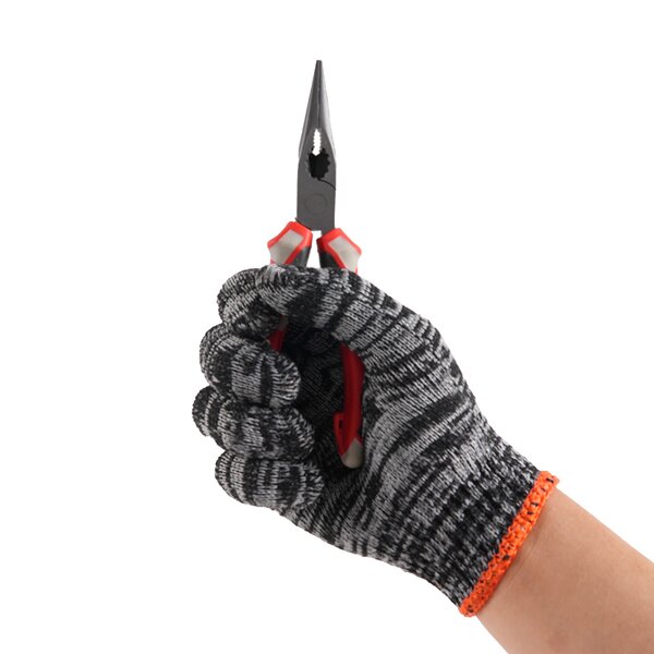 Nylon Polyester Work Gloves Factory - Mixed Color Knitted Safety