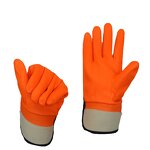 PVC Dip Gloves Manufacturer - Thick Cotton Orange Protective Winter