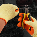 Knitted Rubber Gloves Factory - Anti-Slip Grip & Logo Printing