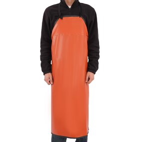 Orange PVC Apron Manufacturer - Waterproof Oil-Resistant Neck-Hanging