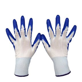 Nitrile Gloves Supplier - Red Yarn Black Rubber Nylon Non-slip