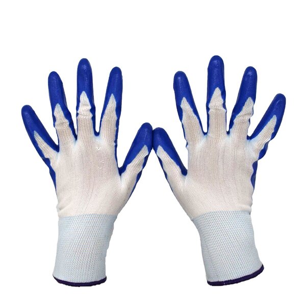 Nitrile Gloves Supplier - Red Yarn Black Rubber Nylon Non-slip