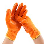Orange Latex Coated Gloves Supplier - Terry Warm Lining for Winter