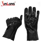 Oil Resistant PVC Work Glove Supplier - Fully Dipped Black Chemicals