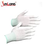 EN388 Safety Work Glove Supplier - White Knit Nylon PU Palm Dipped