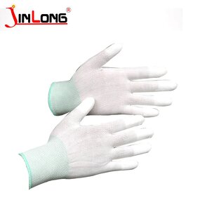 EN388 Safety Work Glove Supplier - White Knit Nylon PU Palm Dipped