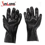 Oil Resistant PVC Work Glove Supplier - Fully Dipped Black Chemicals
