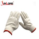 White Cotton Knitted Gloves Factory - 500g Wear Resistant Dotted