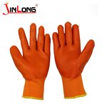 Latex Rubber Coated Gloves Factory - Orange Nylon Working 13gauge