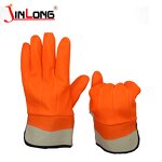 PVC Dip Gloves Manufacturer - Thick Cotton Orange Protective Winter