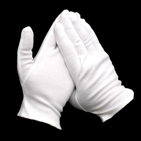 White Soft Mittens Factory - Jewelry Inspection Stretchy Cotton