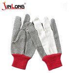 Dotted Cotton Canvas Gloves Manufacturer - PVC Dots and Knit Wrist