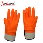 PVC Dip Gloves Manufacturer - Thick Cotton Orange Protective Winter