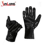 Oil Resistant PVC Work Glove Supplier - Fully Dipped Black Chemicals