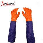 PVC Industrial Gloves Supplier - Long Sleeve Oil Waterproof Fishing