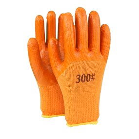 Orange Latex Coated Gloves Supplier - Terry Warm Lining for Winter