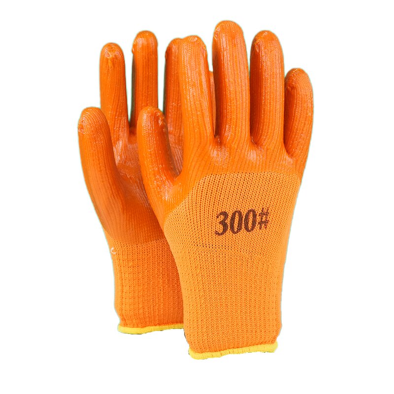 Orange Latex Coated Gloves Supplier - Terry Warm Lining for Winter
