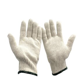 White Cotton Knitted Gloves Factory - 500g Wear Resistant Dotted