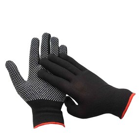 Black Nylon Dot Bead Gloves Manufacturer - Non-slip Handling Work Gardening
