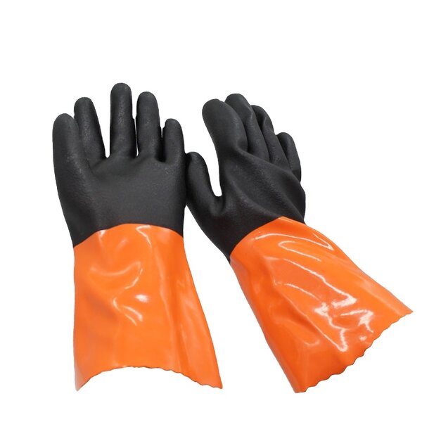 Oil Resistant PVC Gloves Factory - Interlock Lining Long Sleeve Industry