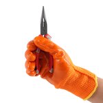 Orange Latex Coated Gloves Supplier - Terry Warm Lining for Winter
