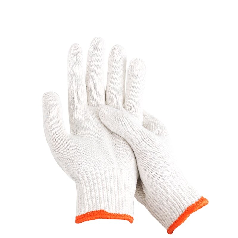 Natural White Cotton Gloves Supplier - 500g Durable Knitted Cheap Price