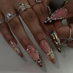 Acrylic Press-On Nails Factory - OEM 24pcs Stiletto Nail Set