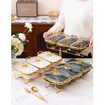 Porcelain Food Warmer Factory - OEM Gold Stand Chafing Dish