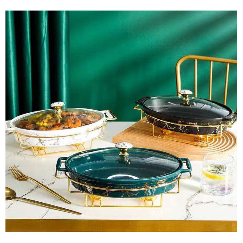 Stainless Steel Food Warmer Factory - OEM Luxury Gold Round Warmer
