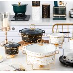 Serving Dishes Factory - OEM Golden Coating Bowl Buffet Dishes