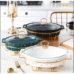 Serving Dishes Factory - OEM Golden Coating Bowl Buffet Dishes