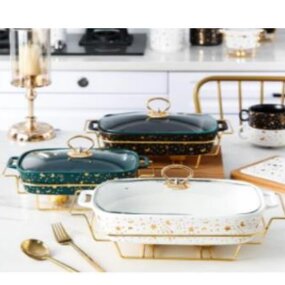 Chafing Dish Factory - OEM Luxury Gold Ceramic Food Warmer