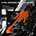 Nitrile Gloves Factory - OEM 8g Black Diamond Texture Gloves