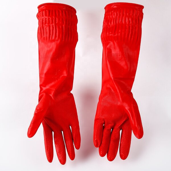 Household Gloves Factory - OEM Yellow Fish Scale Grip Latex