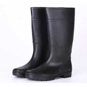 Rain Boots Factory - OEM Matte Black PVC Steel Toe Boots