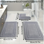 Bath Mat Factory - OEM Three-Piece Non-Slip PVC Backed Set