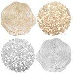 Table Mat Factory - OEM PVC Rose Gilded Coaster Supplier
