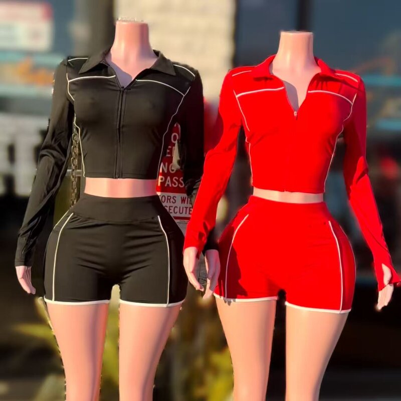 Lounge Set Women Manufacturer - Custom Logo Crop Zipper Hoodie Pants