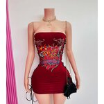 Club Dress Women Manufacturer - 2025 Summer Slim Print Sling Mini