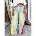 Jean Pants Women Factory - 2025 Pink Bow Button High Waist Denim