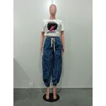 Jeans Women Factory - Streetwear Color Block Patchwork Washed Ripped