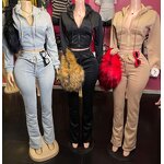 Two Piece Set Women Manufacturer - Winter PU Leather Fur Jacket