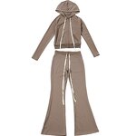 Tracksuit Women Factory - 2025 Fall Velvet Striped Crop Top Pants