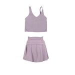 Two Piece Set Women Manufacturer - Sleeveless Hollow Out Tank Tennis