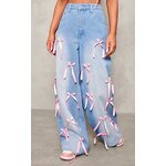 Denim Pants Women Factory - 2025 Fall Winter Feathers Decoration Wide
