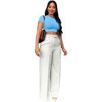Pants Women Manufacturer - Loose Straight Solid Color High Waist