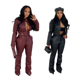 Leather Jacket Women Manufacturer - Winter PU Long Sleeve Motorcycle